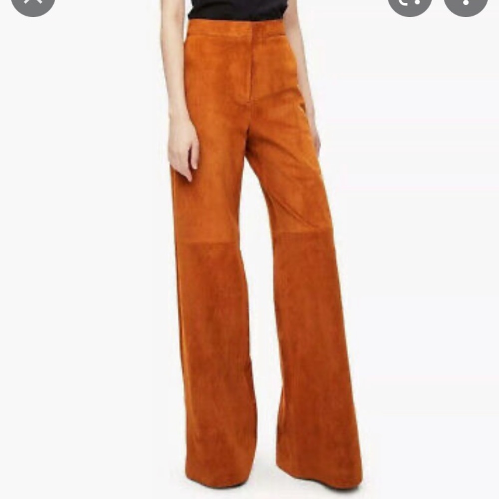 Theory Terena Tassel Wilmore Suede Pants